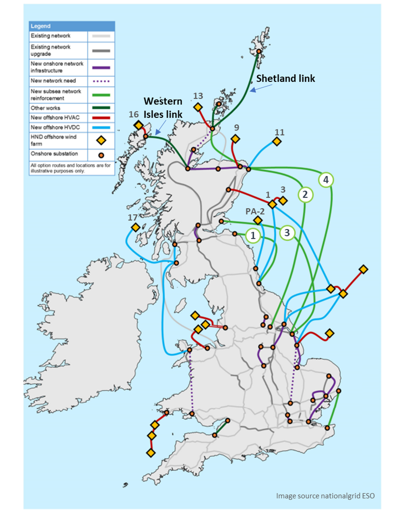 Holistic Network Design map showing grid infrastructure upgrades